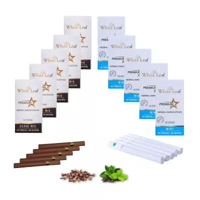 White Leaf Premium Herbal Cigarette Clove And Mint Flavour