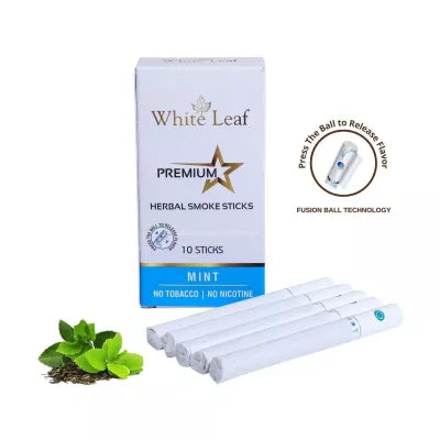 White Leaf Premium Herbal Cigarettes Mint Flavour