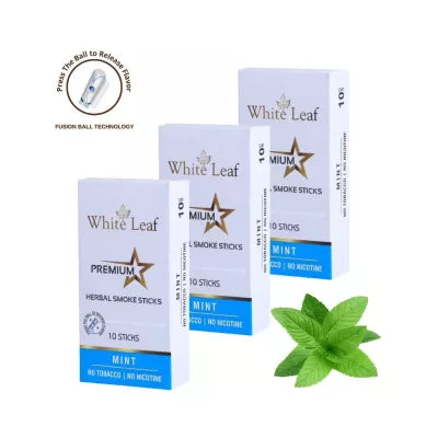 White Leaf Premium Herbal Cigarettes Mint Flavour