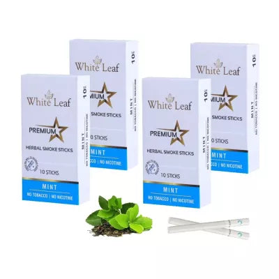 White Leaf Premium Herbal Cigarettes Mint Flavour