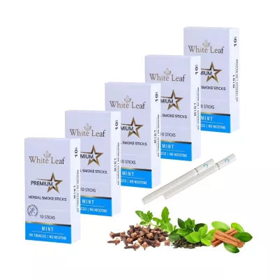 White Leaf Premium Herbal Cigarettes Mint Flavour