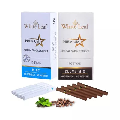 White Leaf Premium Herbal Cigarettes Clove And Mint Flavour