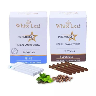 White Leaf Premium Herbal Cigarettes Clove And Mint Flavour