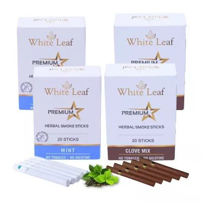 White Leaf Premium Herbal Cigarettes Clove And Mint Flavour