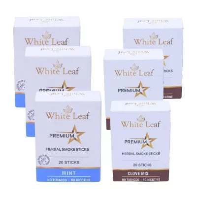 White Leaf Premium Herbal Cigarettes Clove And Mint Flavour