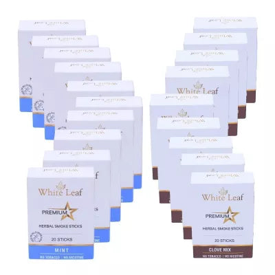 White Leaf Premium Herbal Cigarettes Clove And Mint Flavour