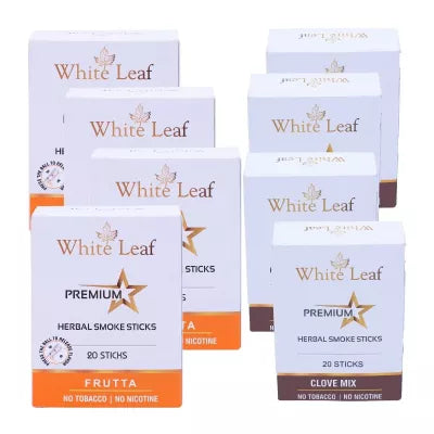 White Leaf Premium Herbal Cigarettes Frutta And Clove Flavour