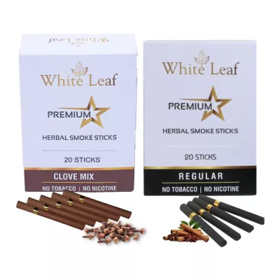 White Leaf Premium Herbal Cigarettes Clove And Regular Flavour