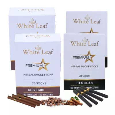 White Leaf Premium Herbal Cigarettes Clove And Regular Flavour