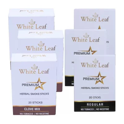 White Leaf Premium Herbal Cigarettes Clove And Regular Flavour – AYUSH ...