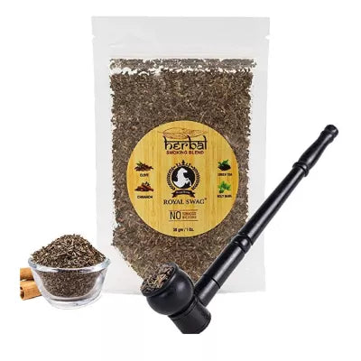 Royal Swag Herbal Smoking Blend + Black Wood Pipe (30 GM + 1 UNIT)