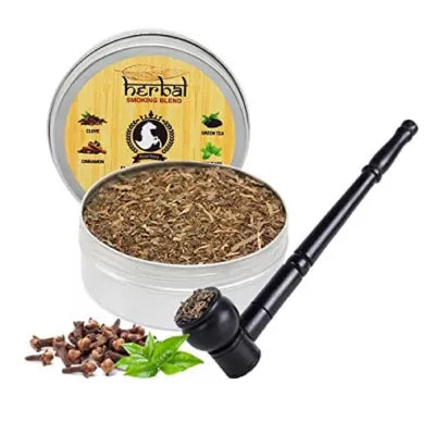 Royal Swag Herbal Smoking Blend Can + Wooden Pipe Black (30gm + 1Psc) (1Pack)