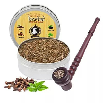 Royal Swag Herbal Smoking Blend Can + Wooden Pipe Brown (30gm + 1Psc) (1Pack)