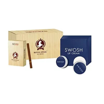 Royal Swag Nicotine Free Cigarette Clove + Swosh Lip Cream (5 Boxes Each 20 Pcs + 2 Cream Each 15gm) (1Pack)