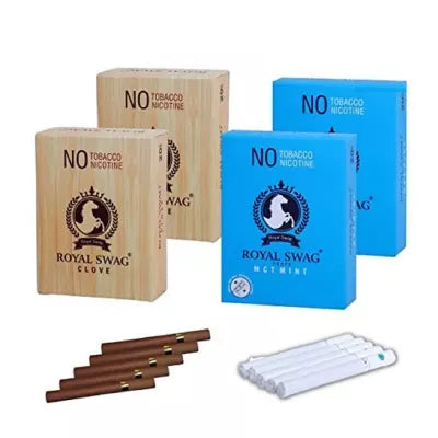 Royal Swag Nicotine Free Cigarette Clove And Mint Flavour (4 Boxes Each 20pcs) (1Pack)