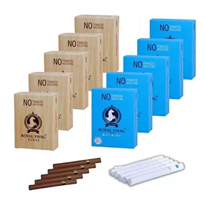 Royal Swag Nicotine Free Cigarette Clove And Mint Flavour (10 Boxes Each 20pcs) (1Pack)