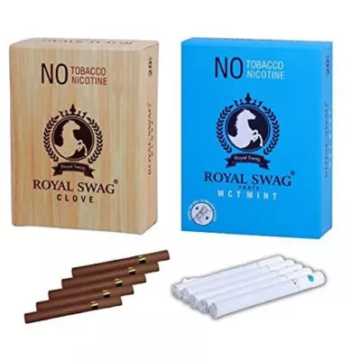 Royal Swag Nicotine Free Cigarette Clove And Mint Flavour (2 Boxes Each 20pcs) (1Pack)