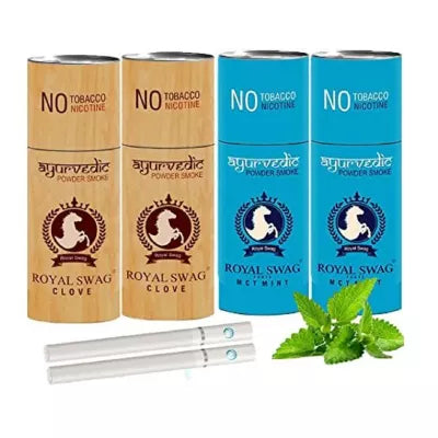 Royal Swag Nicotine Free Cigarette Clove And Mint Flavour Powder Smoke (4 Can Each 5Pcs) (1Pack)