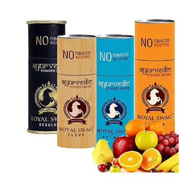 Royal Swag Nicotine Free Cigarette Clove, Regular, Frutta And Mint Flavour Powder Smoke (4 Can Each 5Pcs) (1Pack)