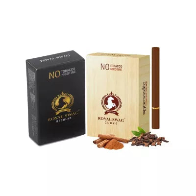 Royal Swag Nicotine Free Cigarette Regular And Clove Flavour (10pcs + 10pcs) (1Pack)