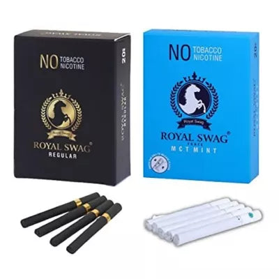 Royal Swag Nicotine Free Cigarette Regular And Mint Flavour (2 Boxes Each 20pcs) (1Pack)