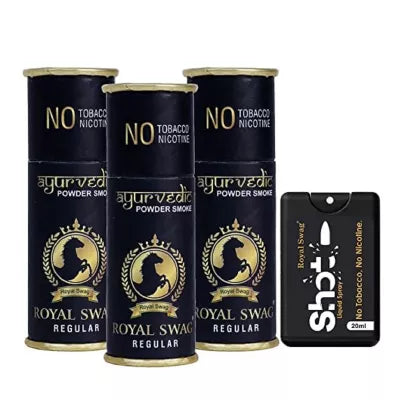 Royal Swag Nicotine Free Cigarette Regular Flavour + Shot Liquid Spray (3 Can Each 5Pcs + 20ml) (1Pack)