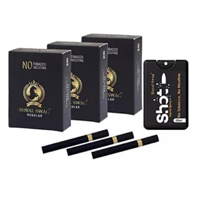 Royal Swag Nicotine Free Regular Flavour + Shot Liquid Spray (3 Boxes Each 20 Pcs + 20ml) (1Pack)