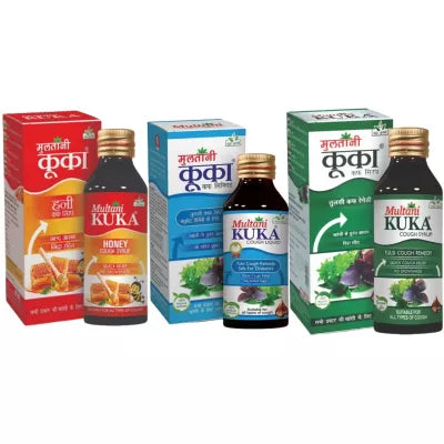 Multani Kuka Cough Syrup + Kuka Honey + Kuka Cough Liquid (Sugar Free ) (100 ml Each) (1Pack)