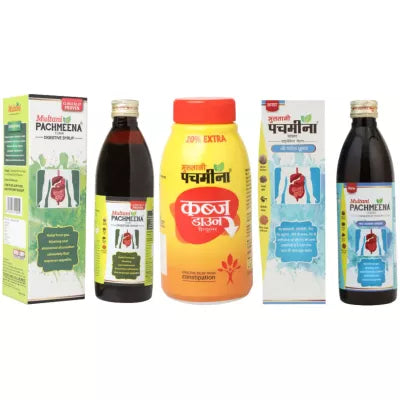 Multani Pachmeean Tonik + Pachmeena Liquid + Kabz Down Granules (300ml Each + 120g) (1Pack)