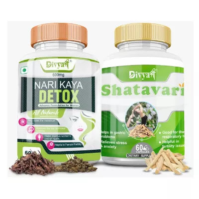 Divya Shree Nari Kaya Detox Capsule and Shatavari Combo (60Capsule )Each (1Pack)