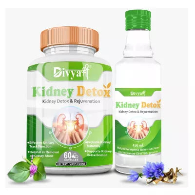 Divya Shree Kidney Detox Capsule & Syrup Combo 60 CAPSULES + 450 ML)