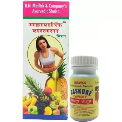 Roy Biotech Mahashakti Shalsa Syrup & Gaskure Capsule (450ml + 50cap) (1Pack)