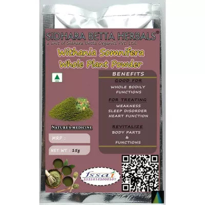 Sidhara Betta Herbals Withania Somnifera Whole Plant Powder