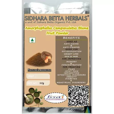 Sidhara Betta Herbals Amorphophallus Campanulatus Blume Fruit Powder