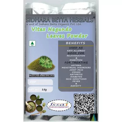 Sidhara Betta Herbals Vitex Negundo Leaves Powder