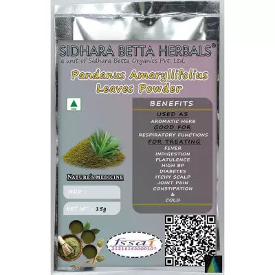 Sidhara Betta Herbals Pandanus Amaryllifolius Leaves Powder