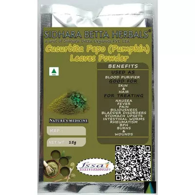 Sidhara Betta Herbals Cucurbita Pepo (Pumpkin) Leaves Powder