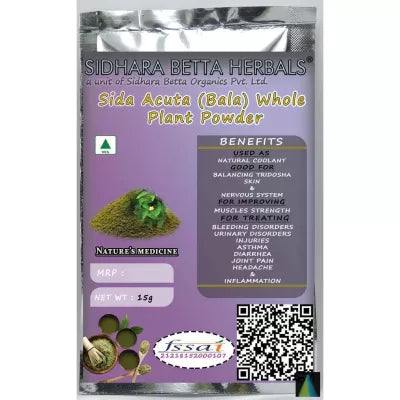 Sidhara Betta Herbals Sida Acuta (Bala) Whole Plant Powder