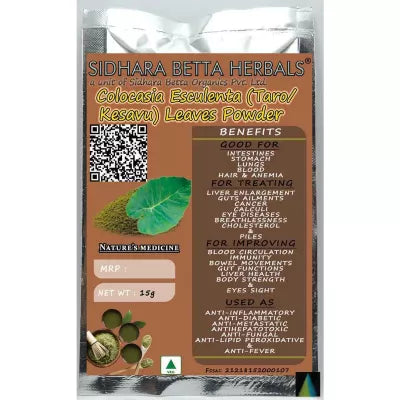 Sidhara Betta Herbals Colocasia Esculenta (Taro And Kesavu) Leaves Powder