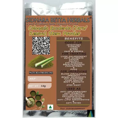 Sidhara Betta Herbals Colocasia Esculenta (Taro And Kesavu) Stem Powder