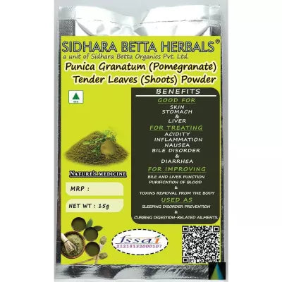 Sidhara Betta Herbals Punica Granatum (Pomegranate) Tender Leaves (Shoots) Powder