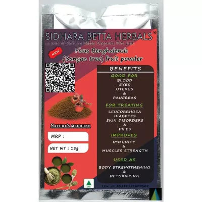 Sidhara Betta Herbals Ficus Benghalensis (Banyan Tree) Fruits Powder