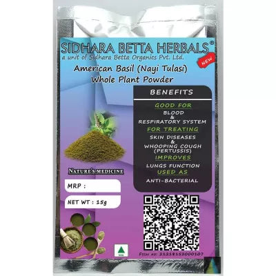 Sidhara Betta Herbals American Basil Whole Plant Powder