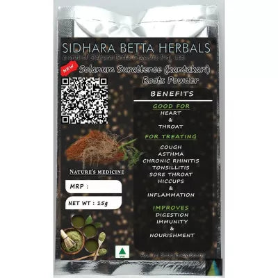 Sidhara Betta Herbals Solanum Surattence (Kantakari) Root Powder