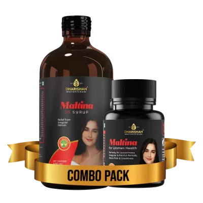 Dharishah Ayurveda Maltina Combo (60 Capsules + Oil 500ml) (1Pack)