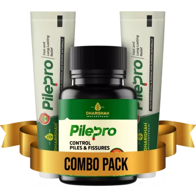 Dharishah Ayurveda Pilepro Combo (60 Capsules + 2 Ointment Each 15gm) (1Pack)