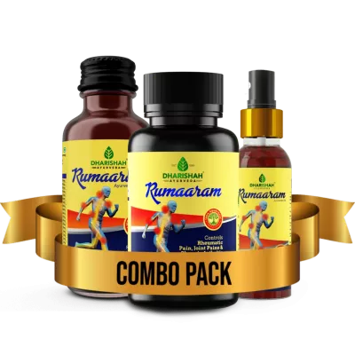 Dharishah Ayurveda Rumaaram Combo (60 Capsules + Syrup 200ml + Oil 50ml) (1Pack)