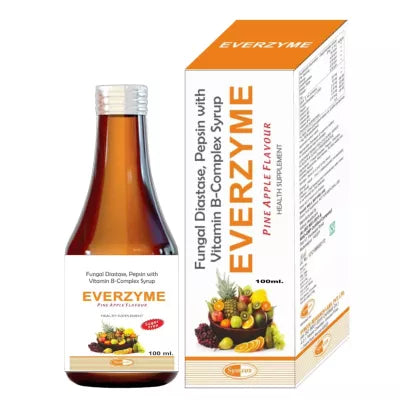 SYMCOX Everzyme Syrup For Healthy Digestion, Relief from Acidity, Constipation and Gas with Fungal diastase and pepsin