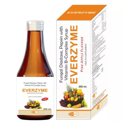 SYMCOX Everzyme Syrup For Healthy Digestion, Relief from Acidity, Constipation and Gas with Fungal diastase and pepsin