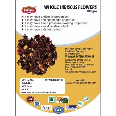 Vinayak Herbals Whole Hibiscus Flowers